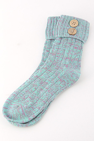 Button Detailed Mid Top Socks 4IBC